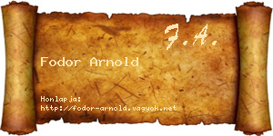 Fodor Arnold névjegykártya